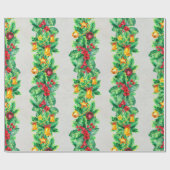 Papier Cadeau Joyeux motif sans couture de Noël avec guirlandes. (Plat)