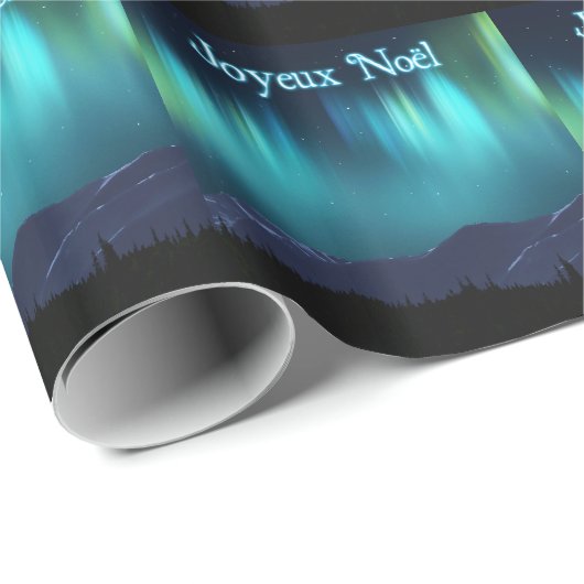 Papier Cadeau Joyeux Noё l - Aurora Borealis (Coin rond)
