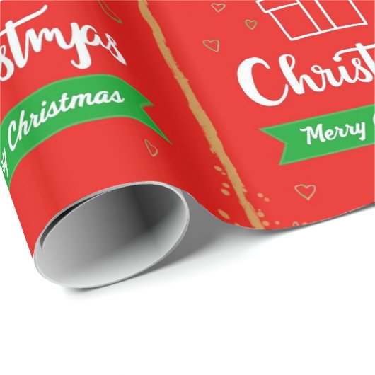 Papier Cadeau Joyeux Noël (Coin rond)