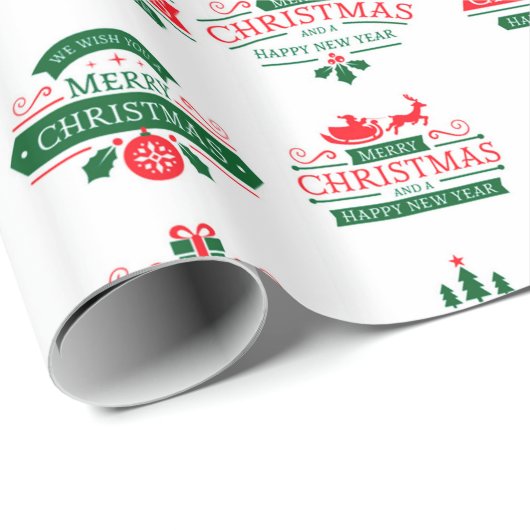 Papier Cadeau Joyeux Noël (Coin rond)