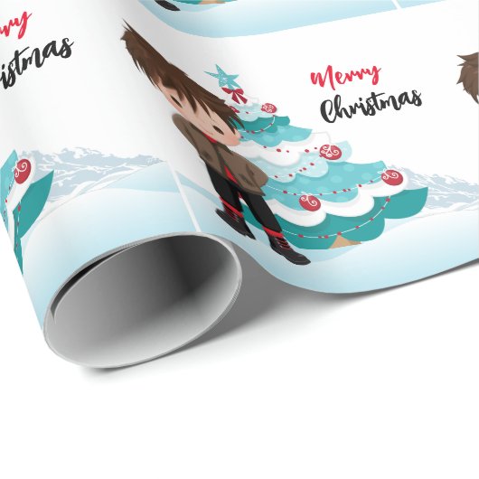 Papier Cadeau Joyeux Noël (Coin rond)