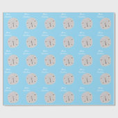 Papier Cadeau Joyeux Noël 2025 Sanddollar Motif Blue Beach (Plat)