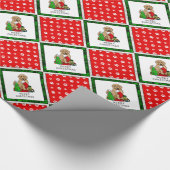 Papier Cadeau Joyeux Noël 2 Goldendoodle (rouge doré) mignonne (Coin)