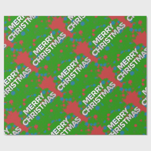 Papier Cadeau Joyeux Noël 3D Texte (Plat)