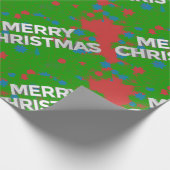 Papier Cadeau Joyeux Noël 3D Texte (Coin)