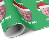 Papier Cadeau Joyeux Noël 4 juillet Joe Biden (Coin rond)