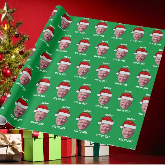 Papier Cadeau Joyeux Noël 4 juillet Joe Biden