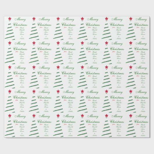 Papier Cadeau Joyeux Noël à partir du nom personnalisé (Plat)