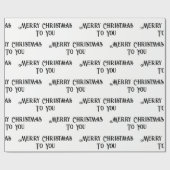 Papier Cadeau Joyeux Noël à vous Black and White Festive (Plat)