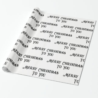 Papier Cadeau Joyeux Noël à vous Black and White Festive
