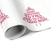 Papier Cadeau Joyeux Noël à Y'All Wrapper Papier (Coin rond)