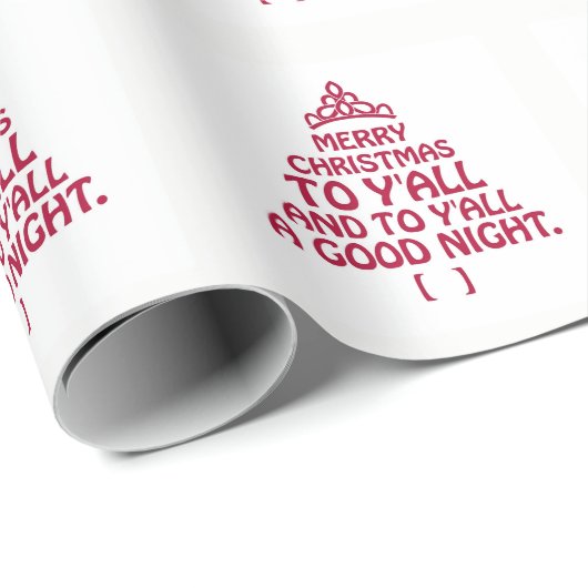 Papier Cadeau Joyeux Noël à Y'All Wrapper Papier (Coin rond)