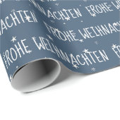 Papier Cadeau Joyeux Noël allemand sur les flocons de neige (Coin rond)