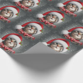 Papier Cadeau Joyeux Noël American shorthair Cat, Père Noël Cat (Coin)