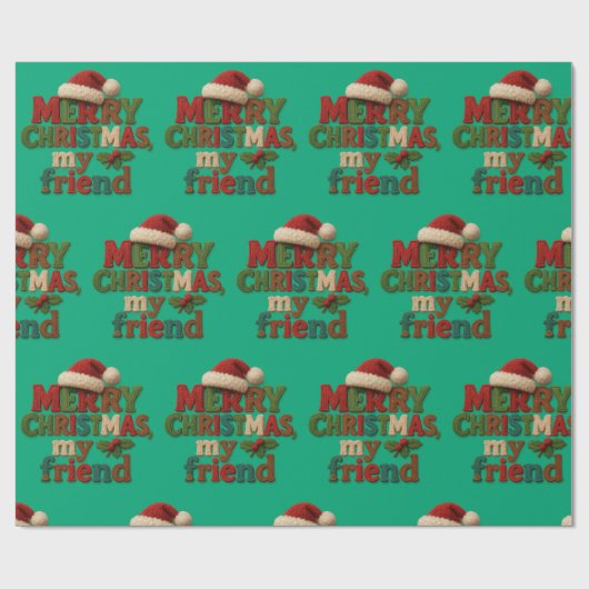 Papier Cadeau Joyeux Noël Ami  (Plat)
