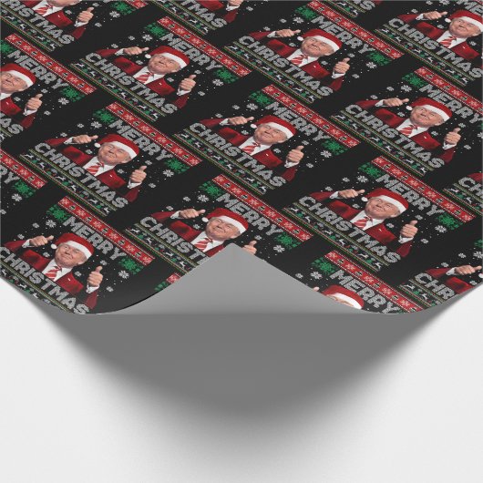 Papier Cadeau Joyeux Noël amusant Donald Trump Père Noël Noël (Coin)