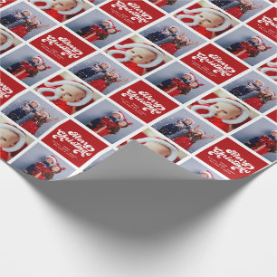 Papier Cadeau Joyeux Noël amusant Simple Retro Typographie Phot
