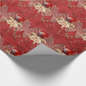 Papier Cadeau Joyeux Noël - Ange de Noël - Rouge (Coin)