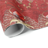 Papier Cadeau Joyeux Noël - Ange de Noël - Rouge (Coin rond)