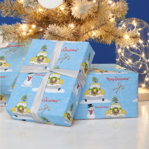 Papier Cadeau Joyeux Noël années 50 motif de taxi jaune de New Y