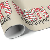 Papier Cadeau Joyeux Noël Arbre gâteau Noël Fête Fête Fête (Coin rond)