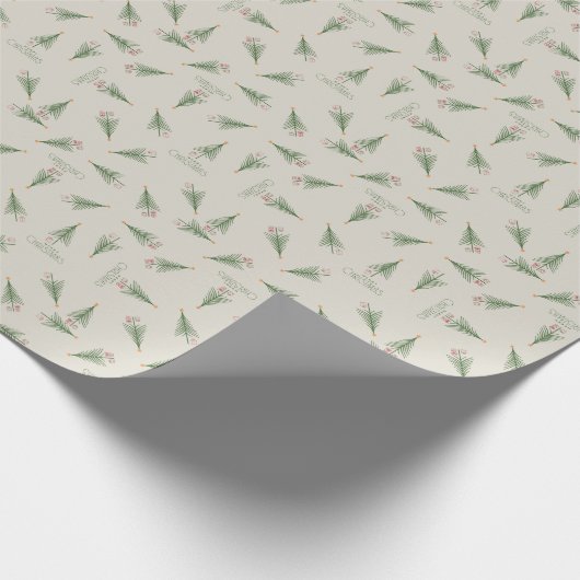 Papier Cadeau Joyeux Noël Arbre moderne (Coin)