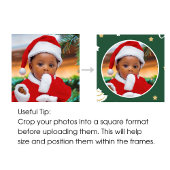 Papier Cadeau Joyeux Noël Arbres Snowflakes Photo Collage Rouge