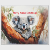 Papier Cadeau Joyeux Noël australien Koala (Plat)