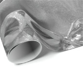 Papier Cadeau Joyeux Noël aux Faux d'Argent Script élégant (Coin rond)