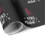 Papier Cadeau Joyeux Noël avec drapeau du Portugal (Coin rond)