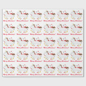 Papier Cadeau Joyeux Noël avec la licorne (Plat)