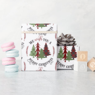 Papier Cadeau Joyeux Noël avec les arbres
