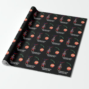 Papier Cadeau Joyeux Noël avec Pepper Dog dans l'espace