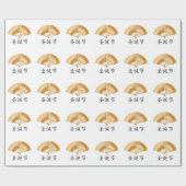 Papier Cadeau Joyeux Noël avec un fan d'or (Plat)