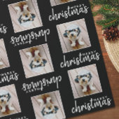 Papier Cadeau Joyeux Noël avec une photo Carré - noir