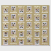 Papier Cadeau Joyeux Noël avec une photo Carré - or (Plat)