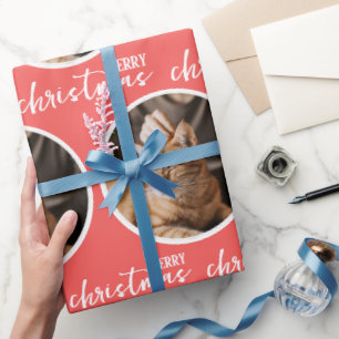 Papier Cadeau Joyeux Noël avec une photo en cercle