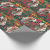 Papier Cadeau Joyeux Noël Basset Hound (Coin)