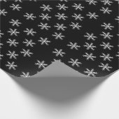 Papier Cadeau Joyeux Noël Black Snowflakes Wrapper Papier (Coin)