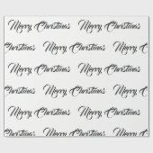 Papier Cadeau Joyeux Noël blanc et noir - (Plat)