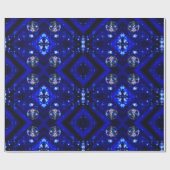 Papier Cadeau Joyeux Noël Bleu Étoiles Bauble Ornements (Plat)