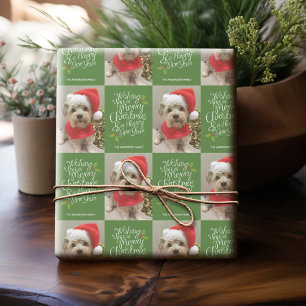 Papier Cadeau Joyeux Noël Bonne Année - 1 Photo Fantaisiste