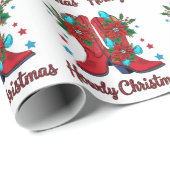 Papier Cadeau Joyeux Noël Boots (Coin rond)