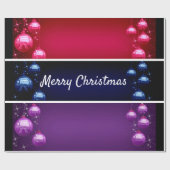 Papier Cadeau Joyeux Noël Bulbes Enveloppement Papier (Plat)