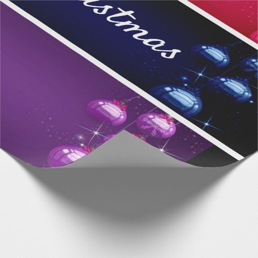 Papier Cadeau Joyeux Noël Bulbes Enveloppement Papier (Coin)