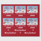 Papier Cadeau Joyeux Noël, Cadeau Du Père Noël, Rudolph (Plat)