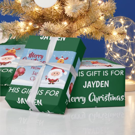 Papier Cadeau Joyeux Noël, Cadeau Du Père Noël, Rudolph (Vacances)