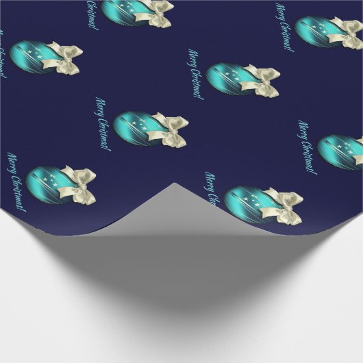 Papier Cadeau Joyeux Noël. Cadeau personnalisé Turquoise Bauble (Coin)