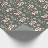 Papier Cadeau Joyeux Noël caniche vacances chien (Coin)