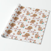 Papier Cadeau Joyeux Noël Capybara (Déroulé)